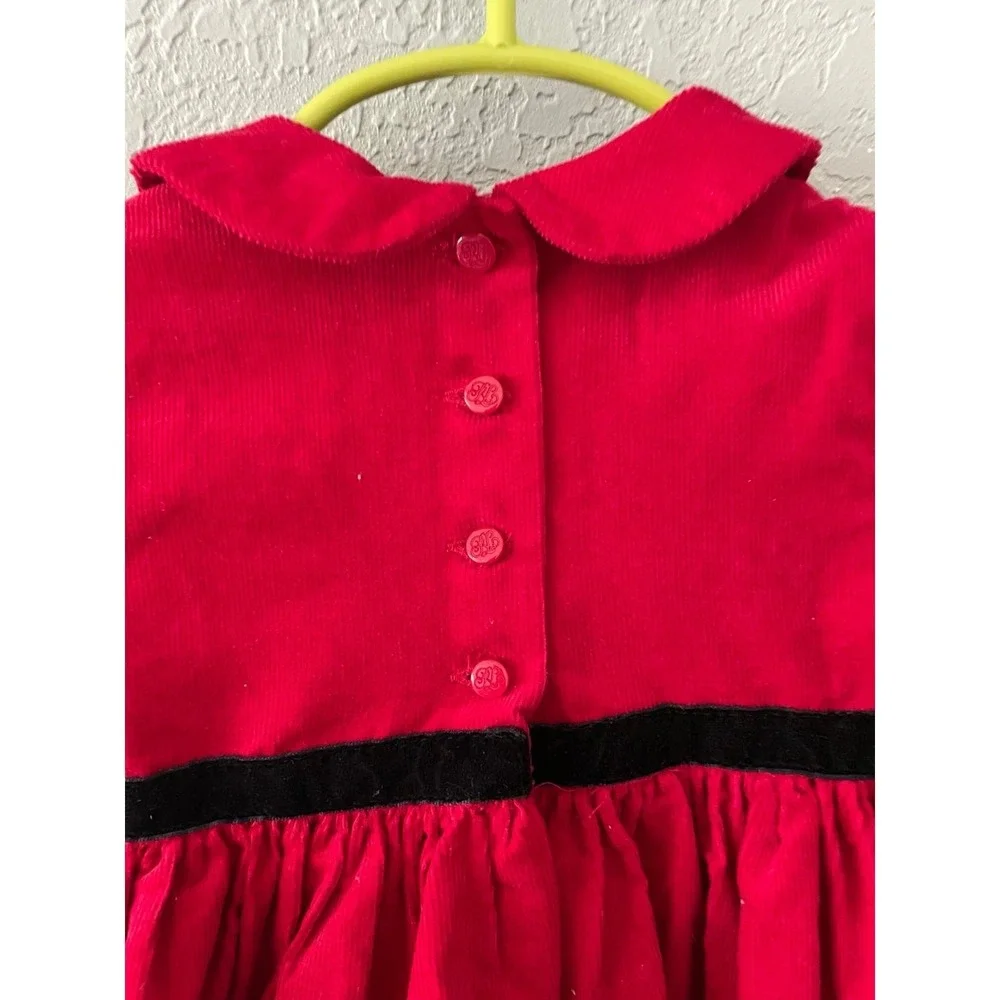 Ralph‎ Lauren Girls 6 Month Red Corduroy Collared Dress